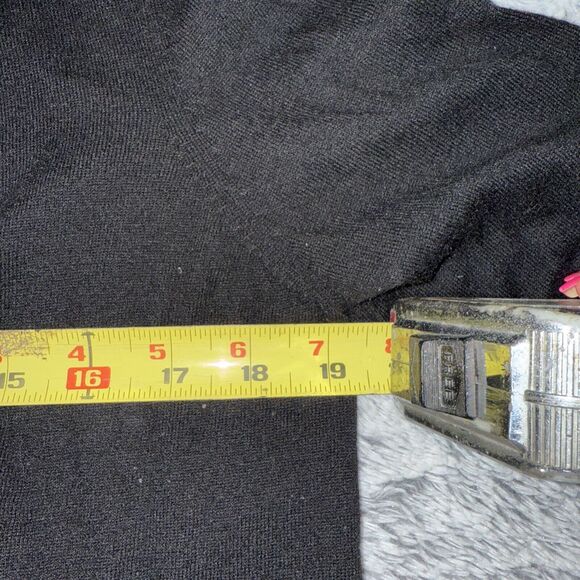 Ann Taylor LOFT Black Open Front Ruffle Cardigan Sweater Long Sleeve Size Large - Picture 5 of 6